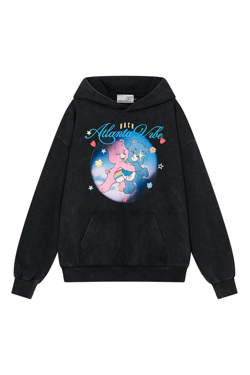 Distressed Teddy Puff Hoodie