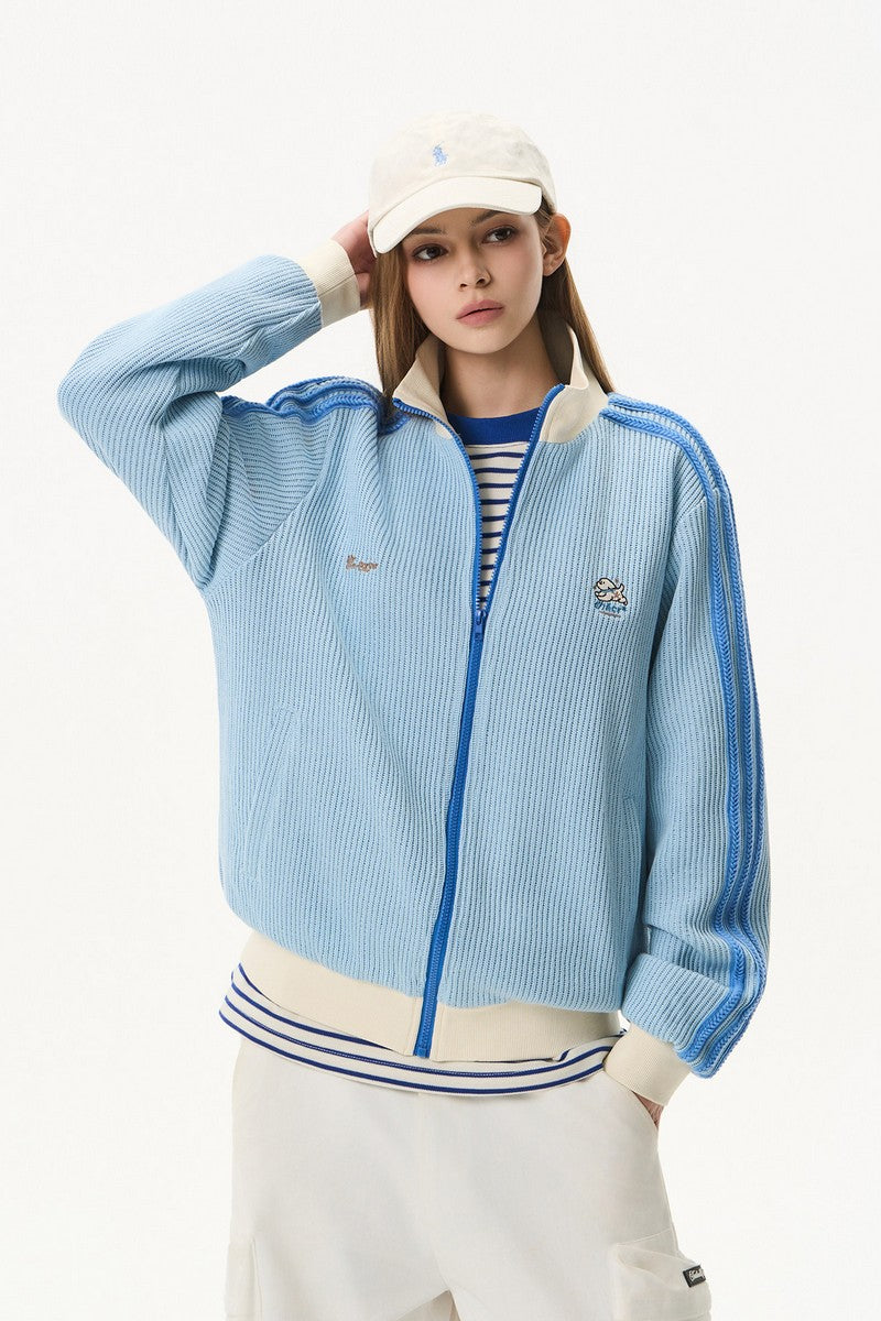 Embroidered Corn Puff Track Jacket