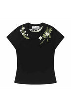 Floral Embroidered Slim Tee
