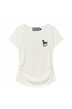 Slim Knit Dog Embroidery Tee