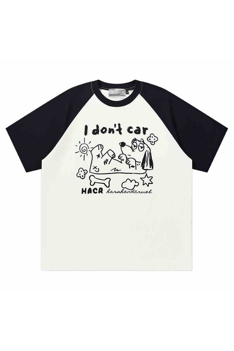 Pastel Dog Sketch Raglan Tee