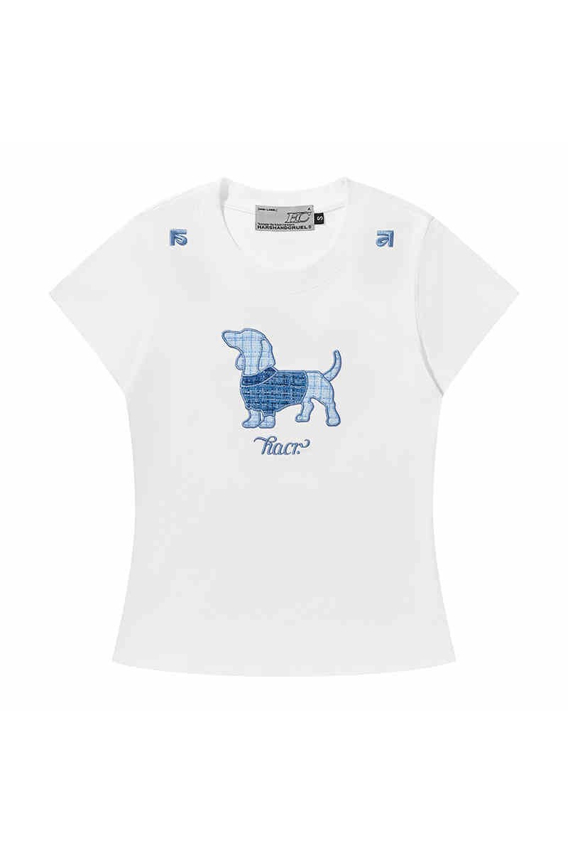 Bouclé Dog Embroidered Tee