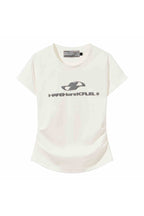 Slim Knit Logo Crop Tee