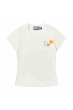 3D Yarn Flower V-Neck Tee