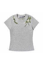 Floral Embroidered Slim Tee