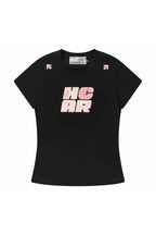 Plaid Patch Slim Crop Tee