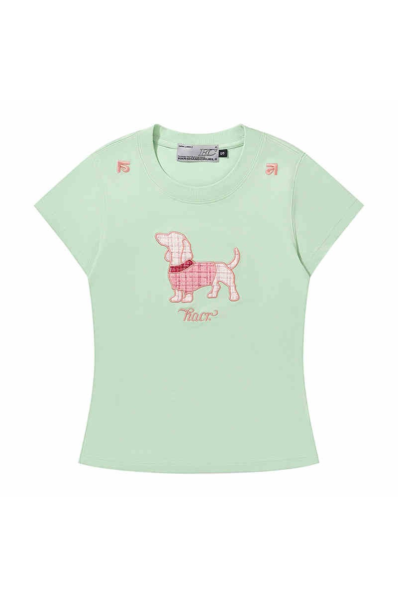 Bouclé Dog Embroidered Tee