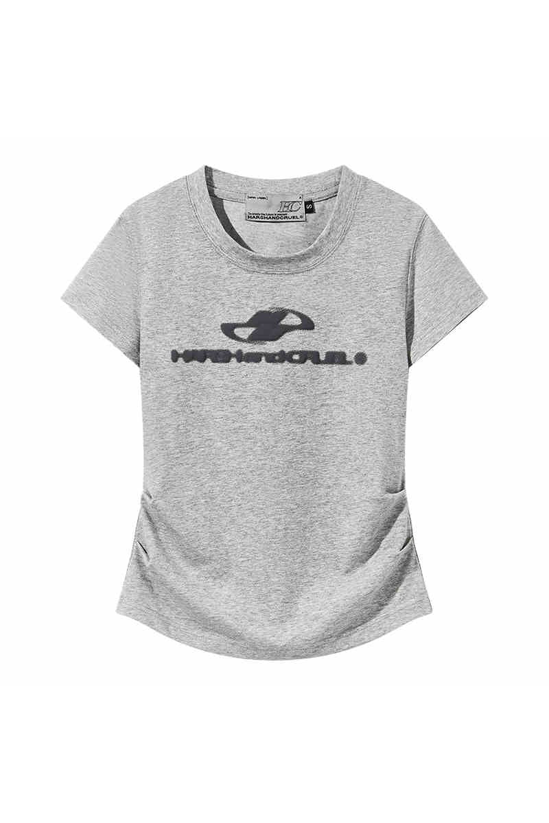 Slim Knit Logo Crop Tee