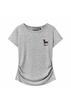 Slim Knit Dog Embroidery Tee