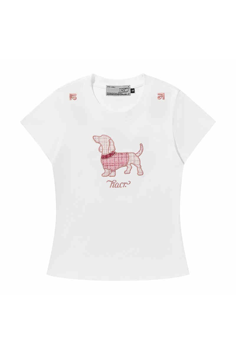 Bouclé Dog Embroidered Tee