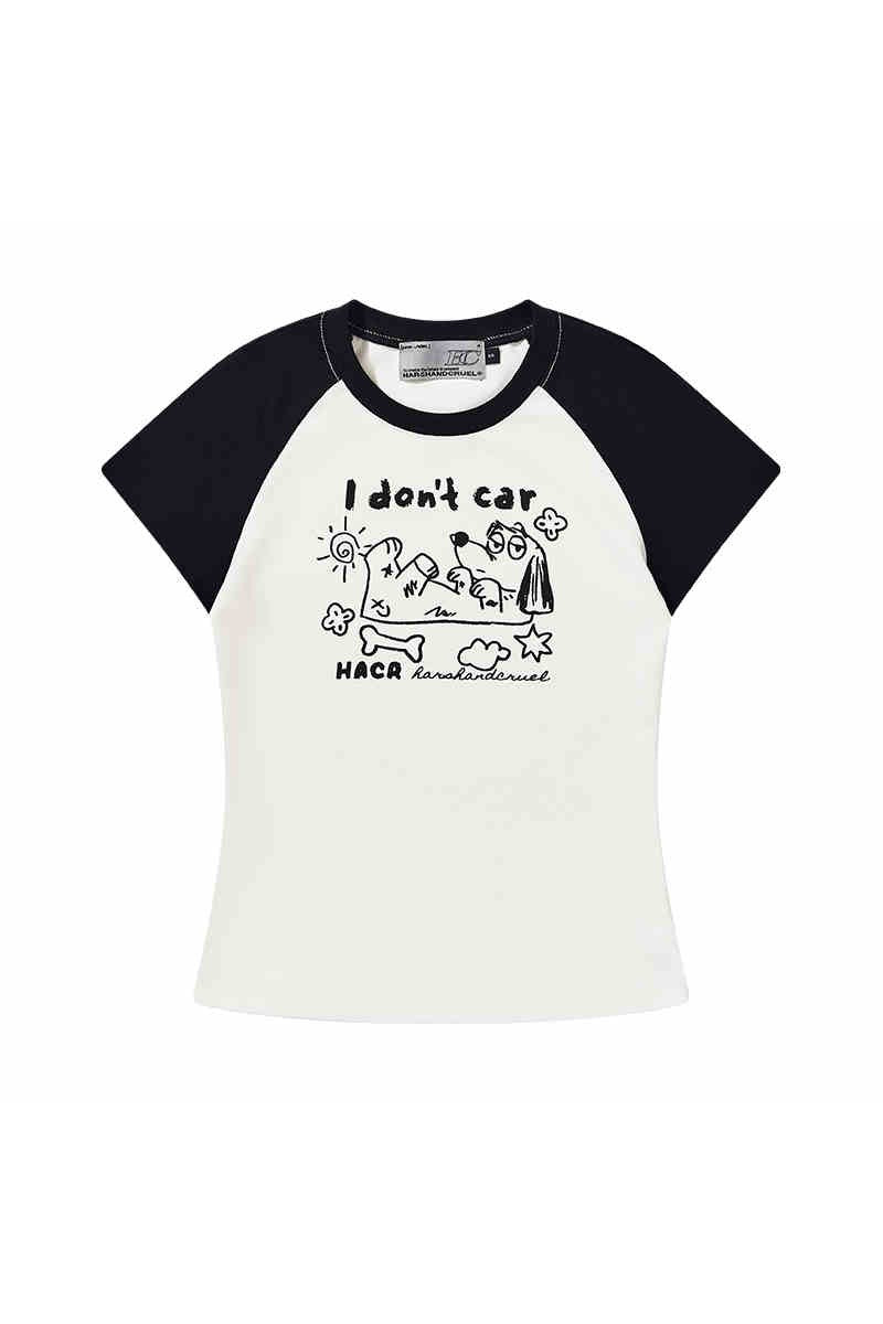 Pastel Dog Sketch Raglan Tee