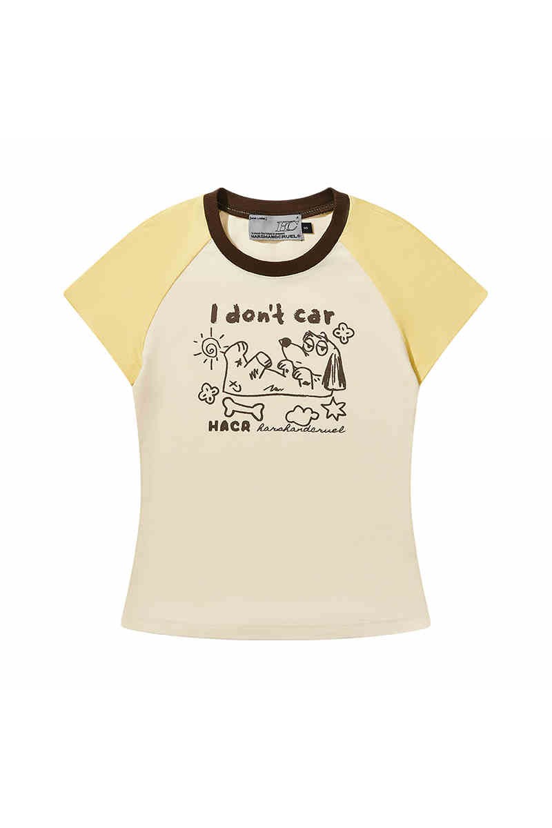 Pastel Dog Sketch Raglan Tee