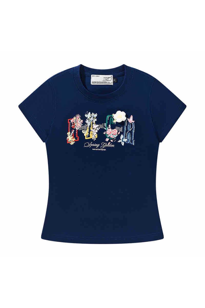 3D Yarn Flower Loose Tee