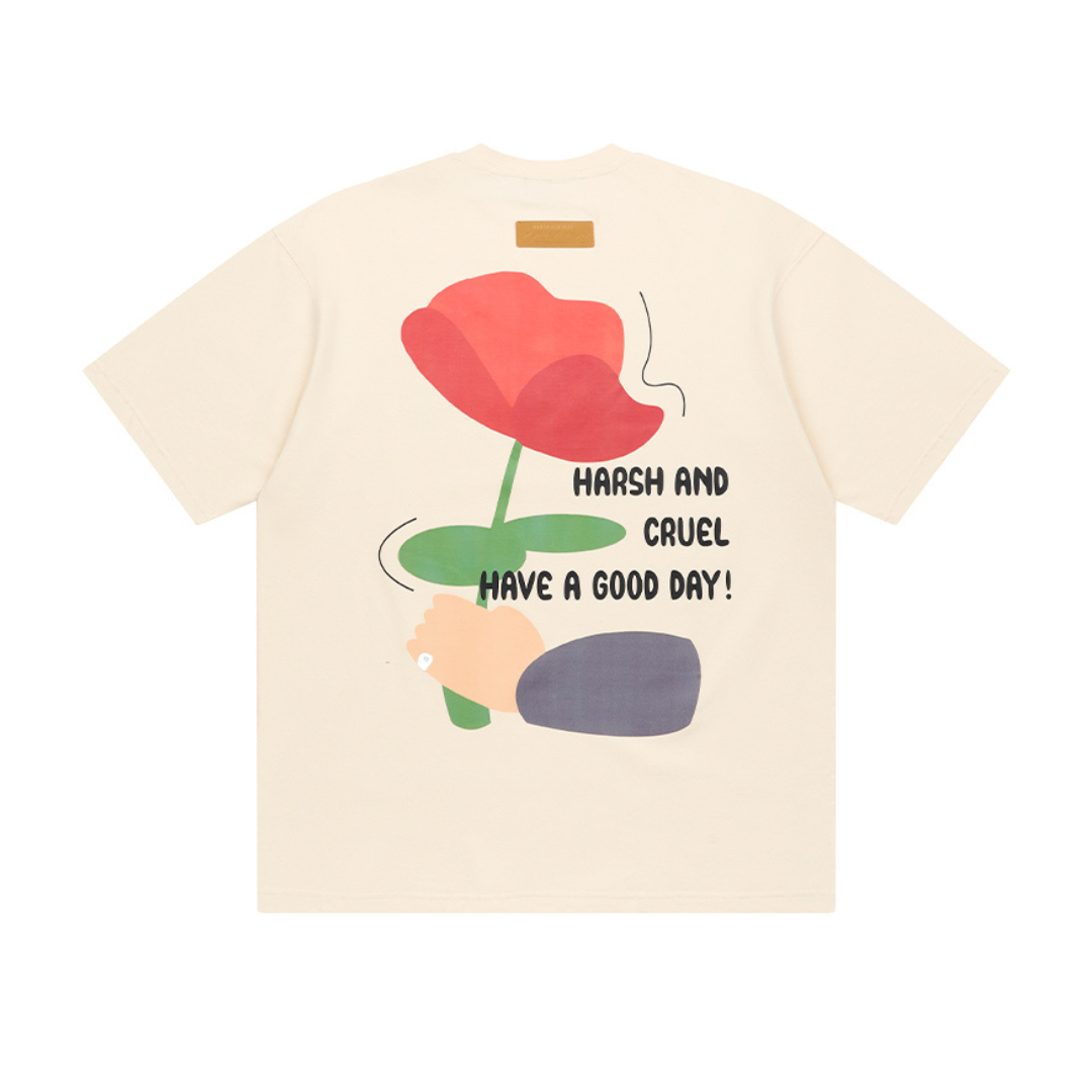 Cartoon Rose Printed Tee