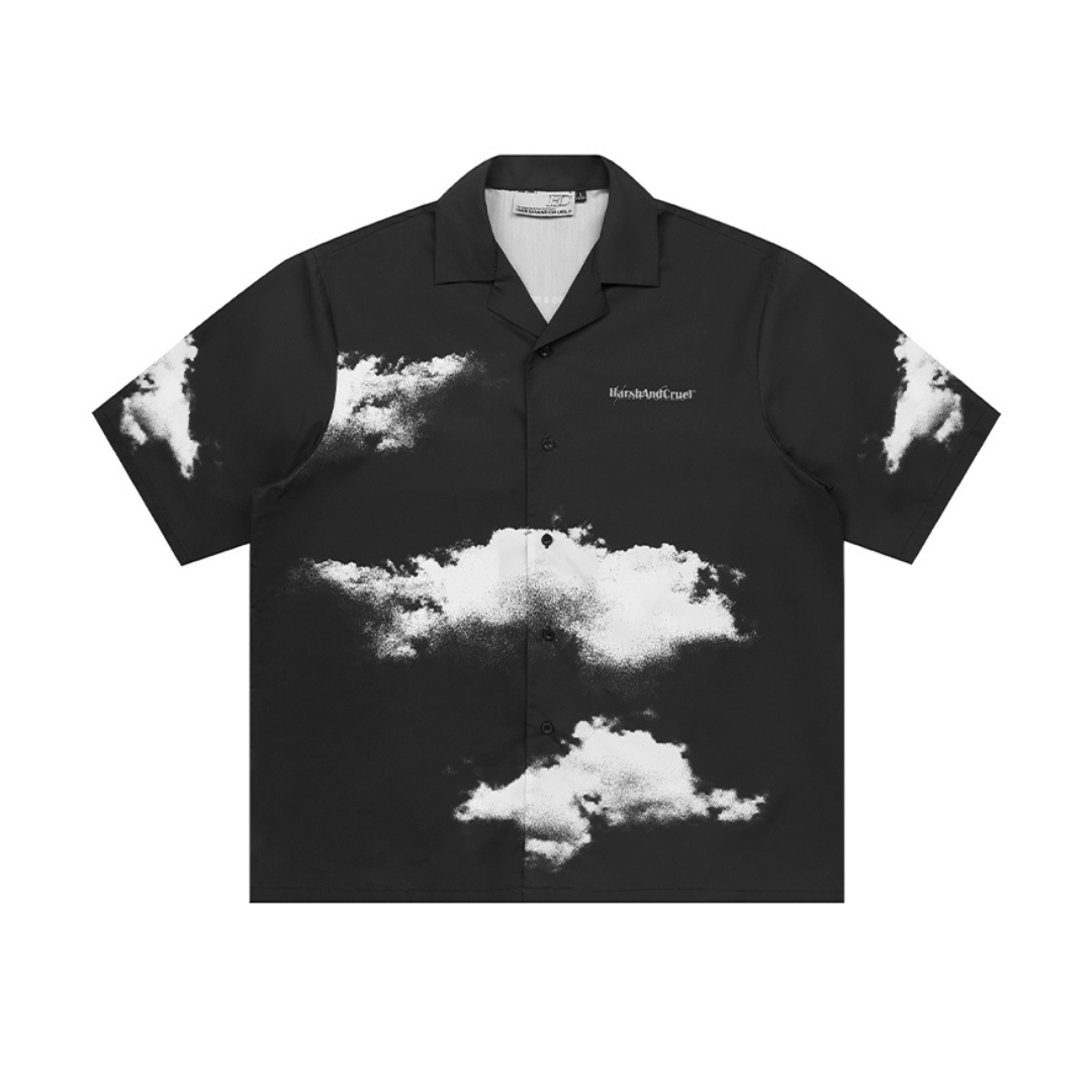 Clouds Logo Printed Cuban Shirt – Harsh and Cruel