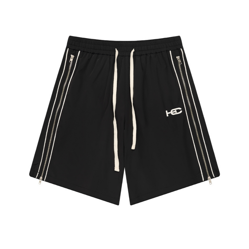 Detachable Zipper Logo Shorts