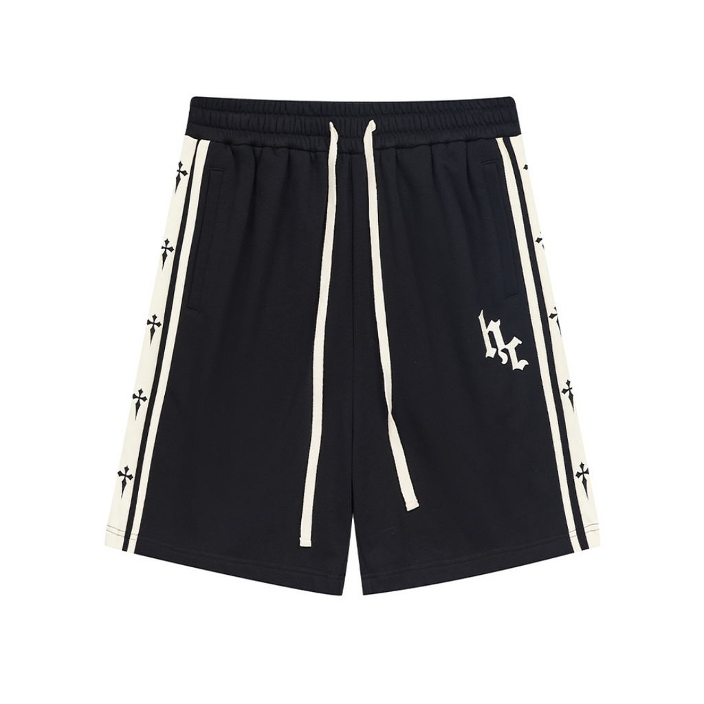 Crosses Striped Logo Shorts