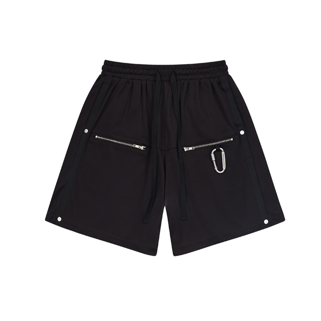 Metal Buckle Zipper Shorts