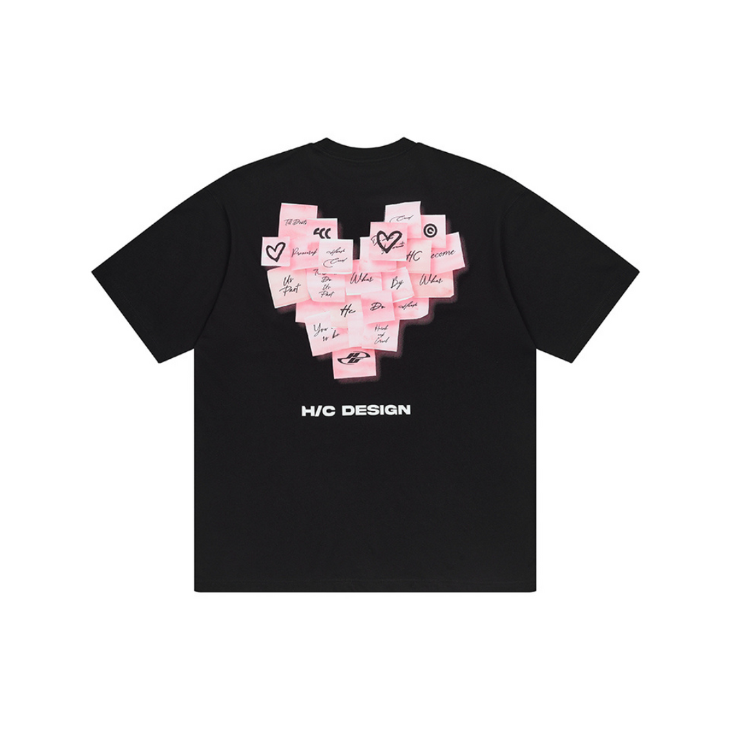 Stickers Heart Printed Tee