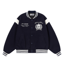 Load image into Gallery viewer, Woolen Embroidered College Logo Varsity Jacket
