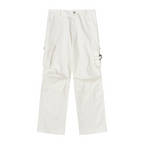 Loose Stitching Pockets Pleated Pants