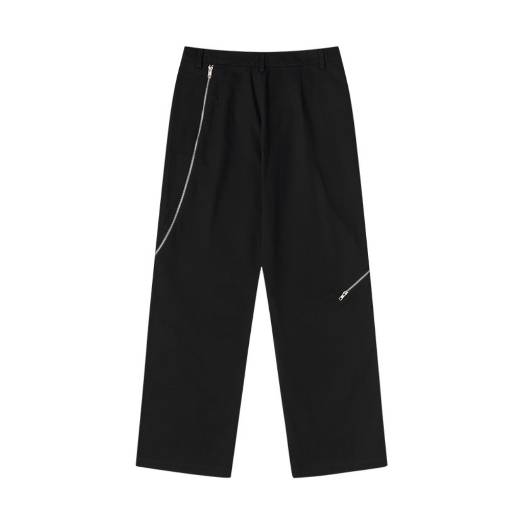 Zipper Deconstructed Loose Trousers