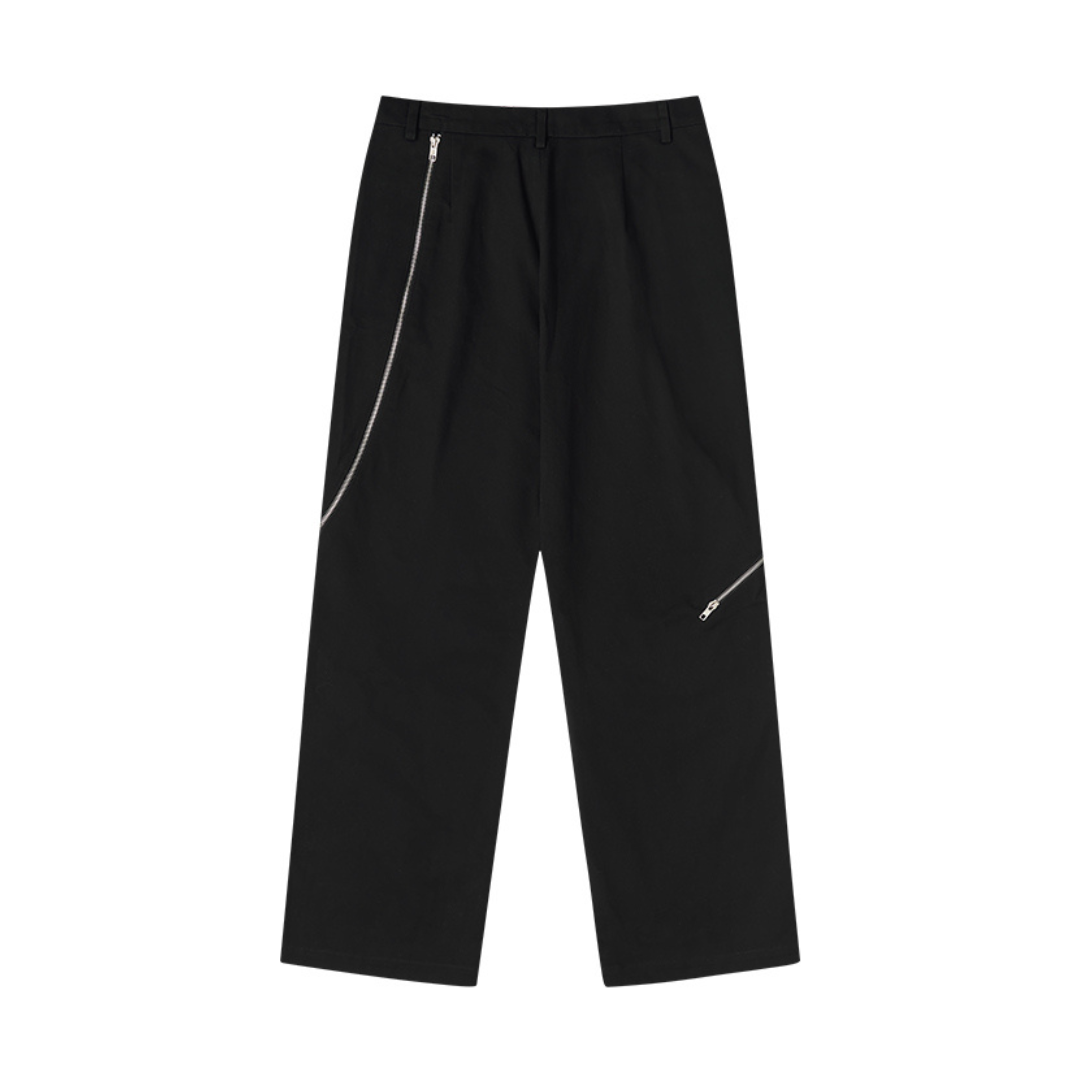 Zipper Deconstructed Loose Trousers