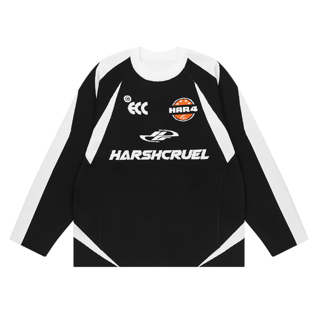 Contrast Splicing Jersey Sweater