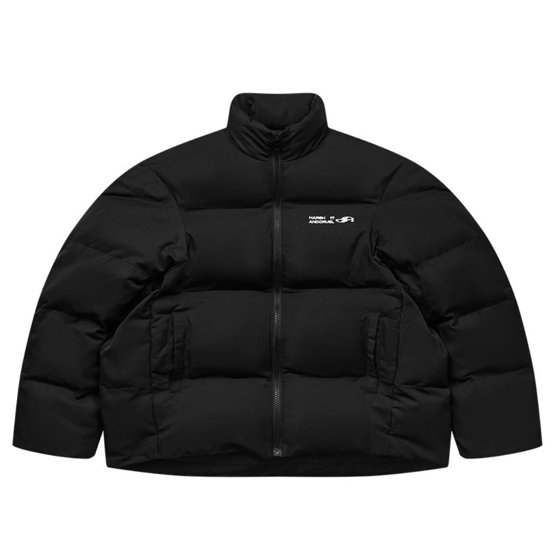 Metal Logo Oversized Down Jacket