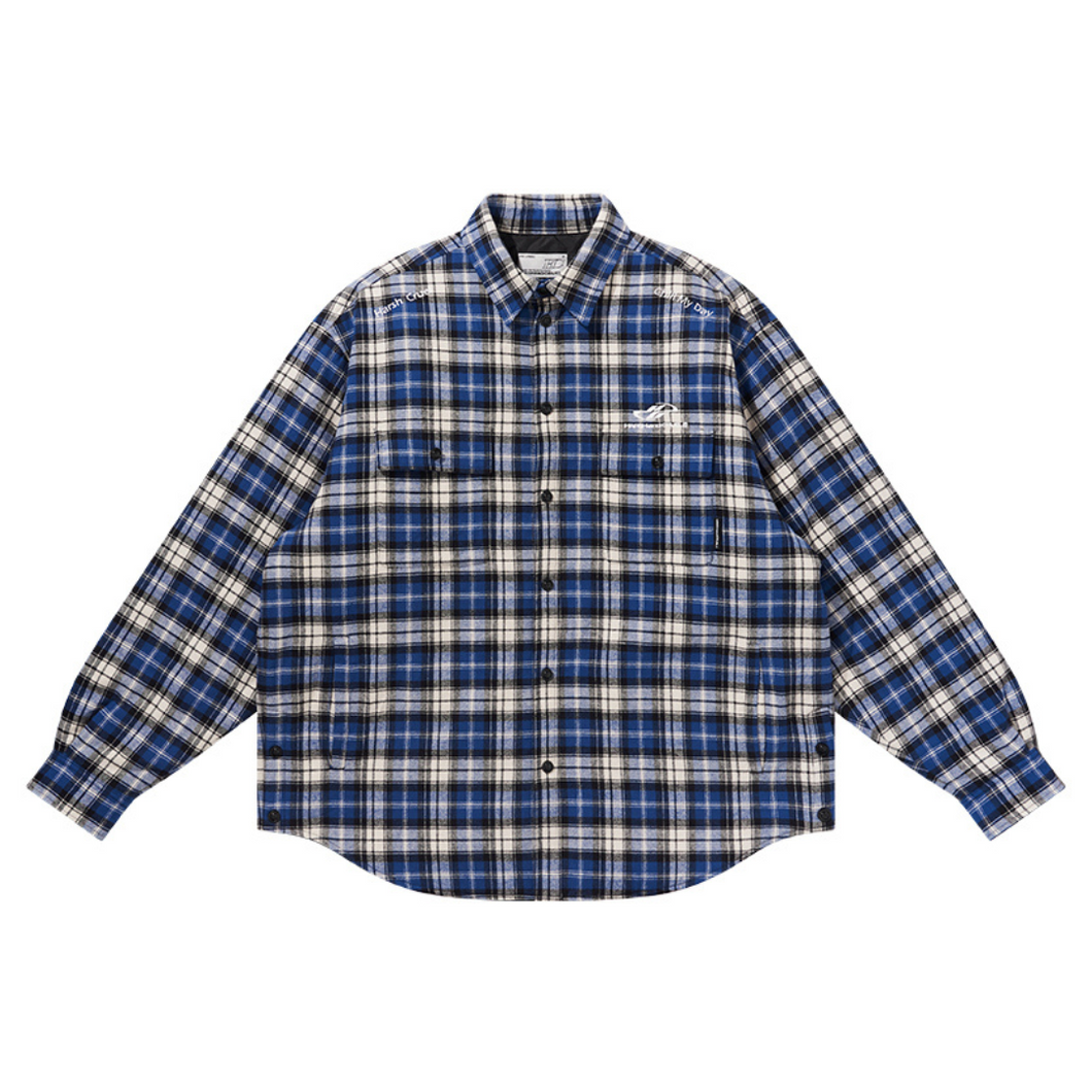 Embroidered Logo Checkered L/S Shirt