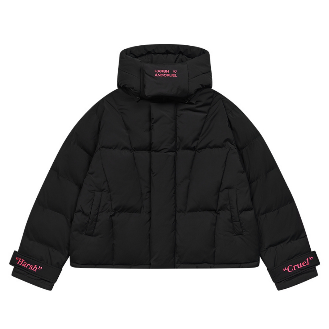 Embroidered Logo Loose Sleeves Down Jacket