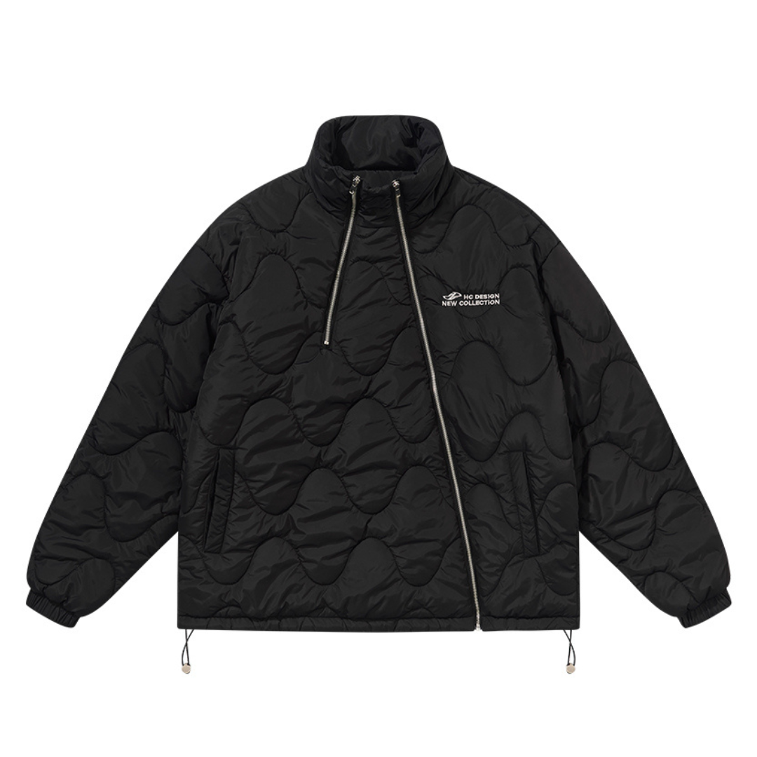 Quilted Pattern Irregular Zipper Down Jacket