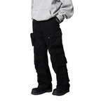 3D Multi Pocket Straight Trousers