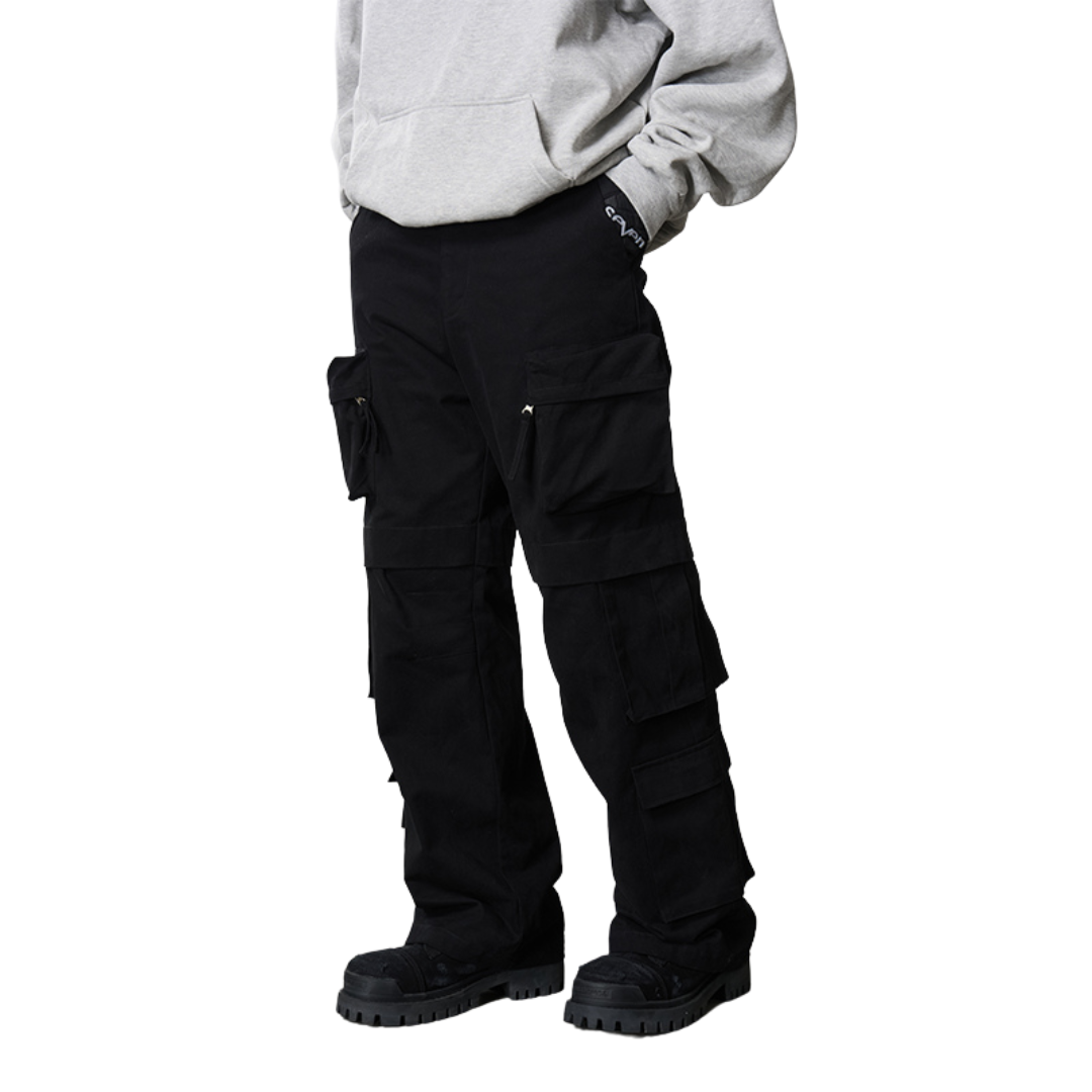 3D Multi Pocket Straight Trousers