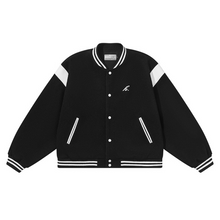 Load image into Gallery viewer, Contrast Stitching Embroidered Varsity Jacket

