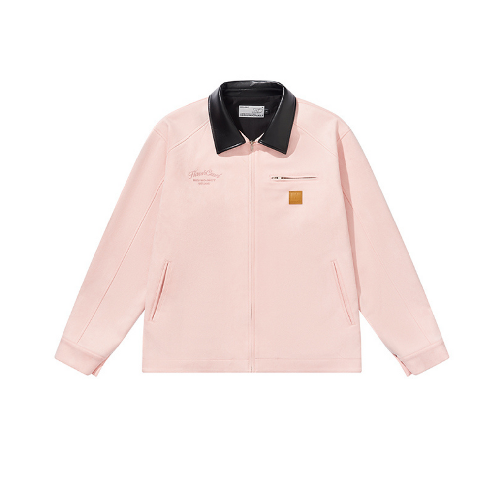 Leather Collar Suede Jacket