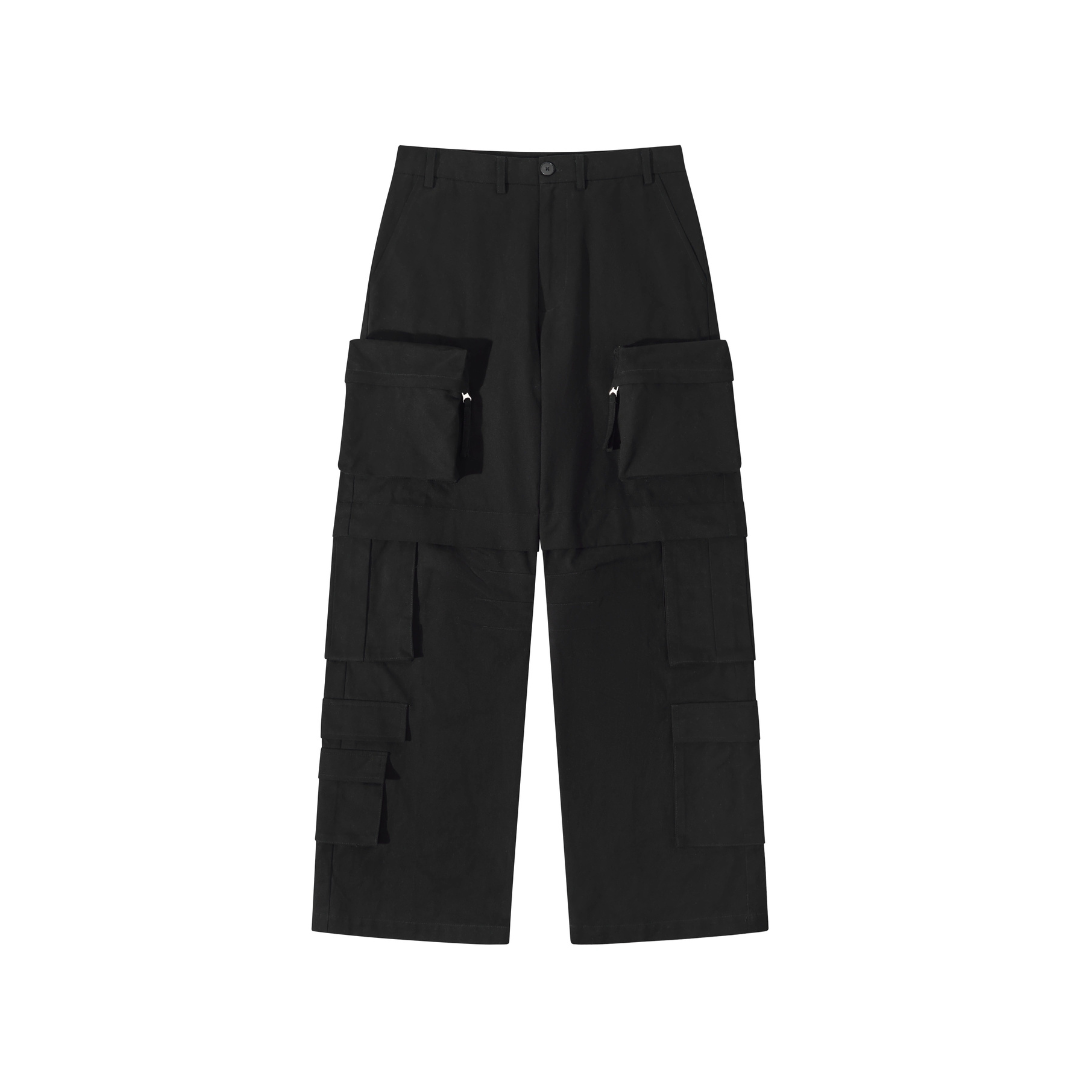 3D Multi Pocket Straight Trousers