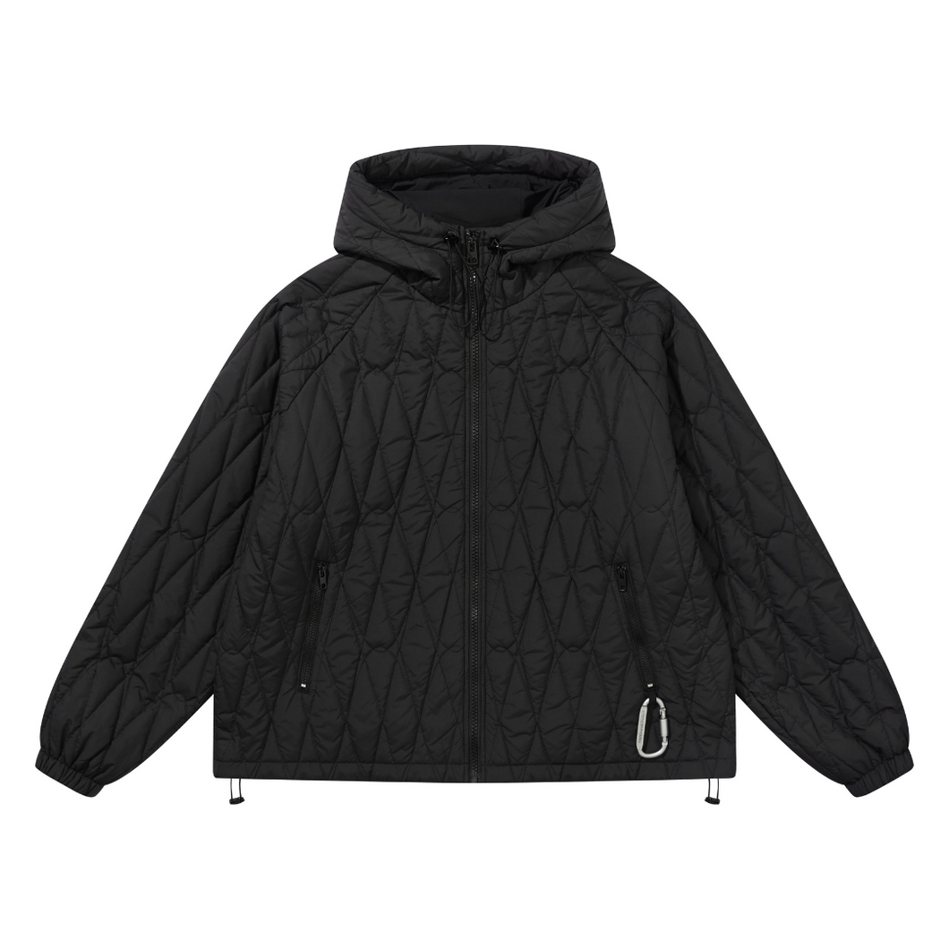 Quilted Pattern Embroidered Logo Jacket