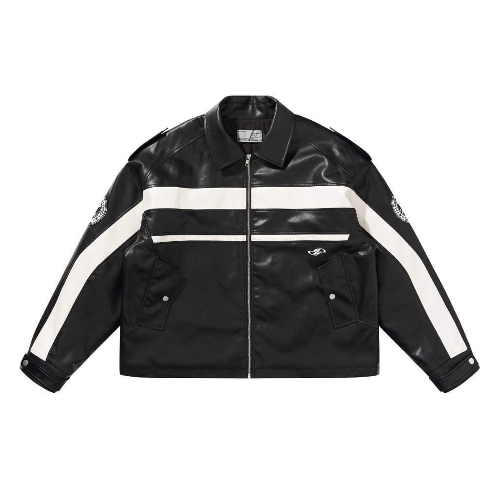 Stitching Leather Motor Jacket