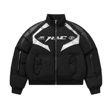 Load image into Gallery viewer, Multi Pocket Silver Logo Motor Down Jacket
