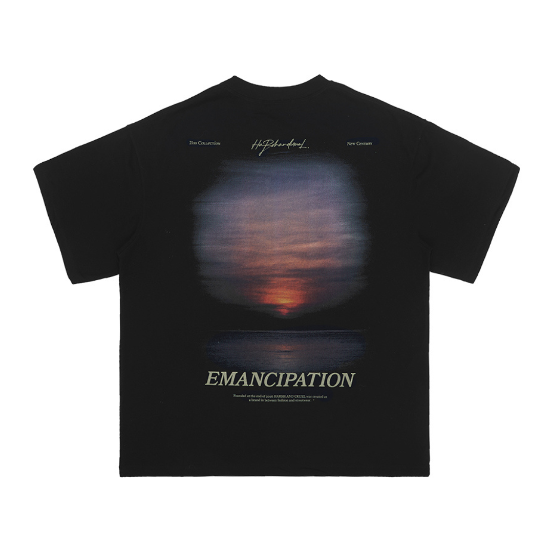 Sunset Handwriting Logo Tee