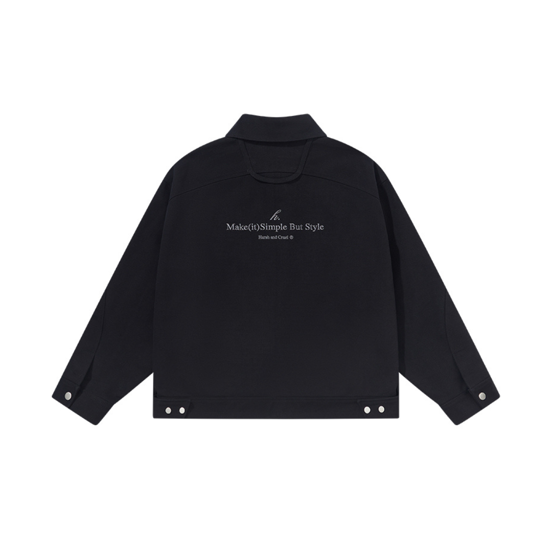 Embroidered Logo Lapel Jacket