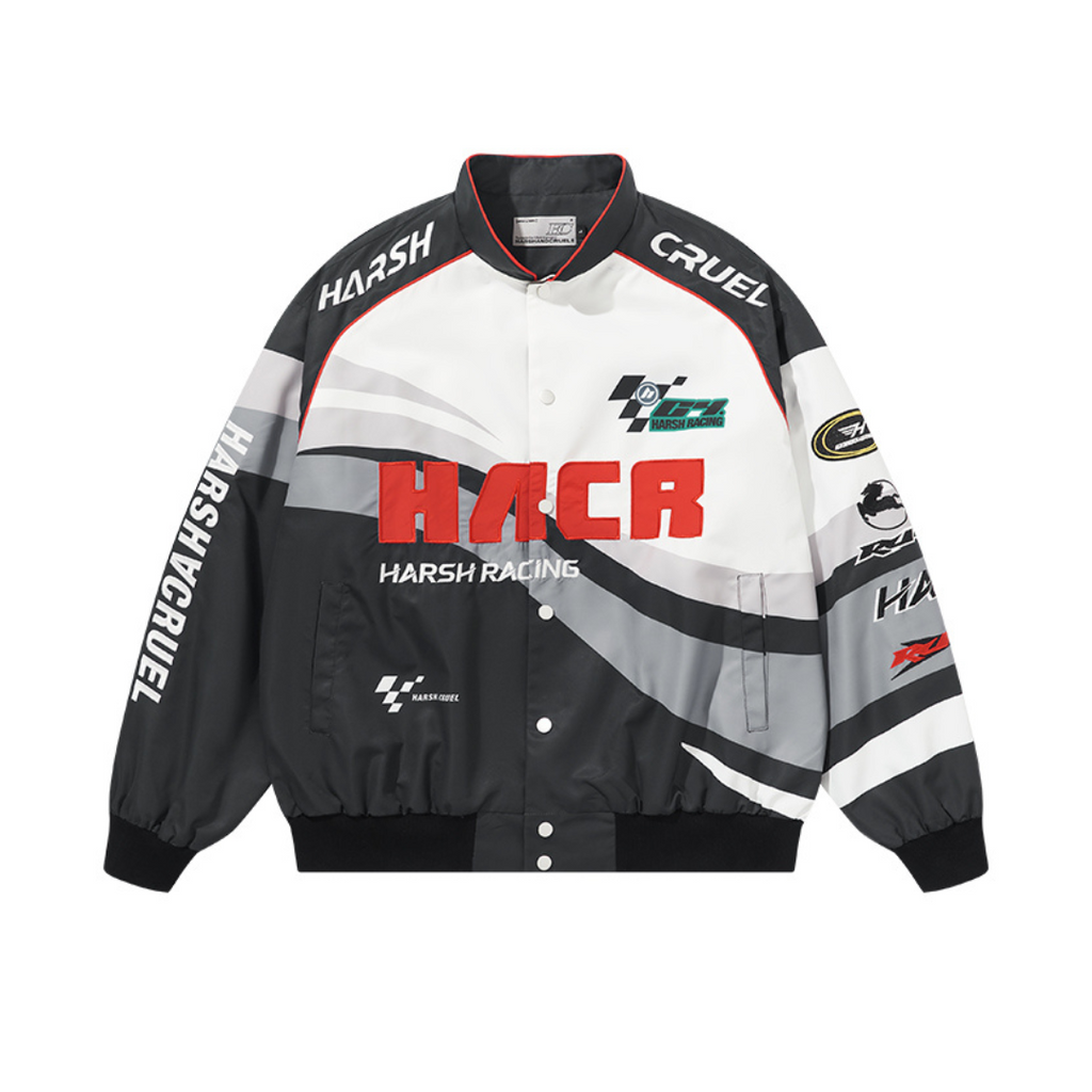 Retro Embroidered Racing Jacket – Harsh and Cruel Retro Embroidered Racing Jacket – Harsh and Cruel