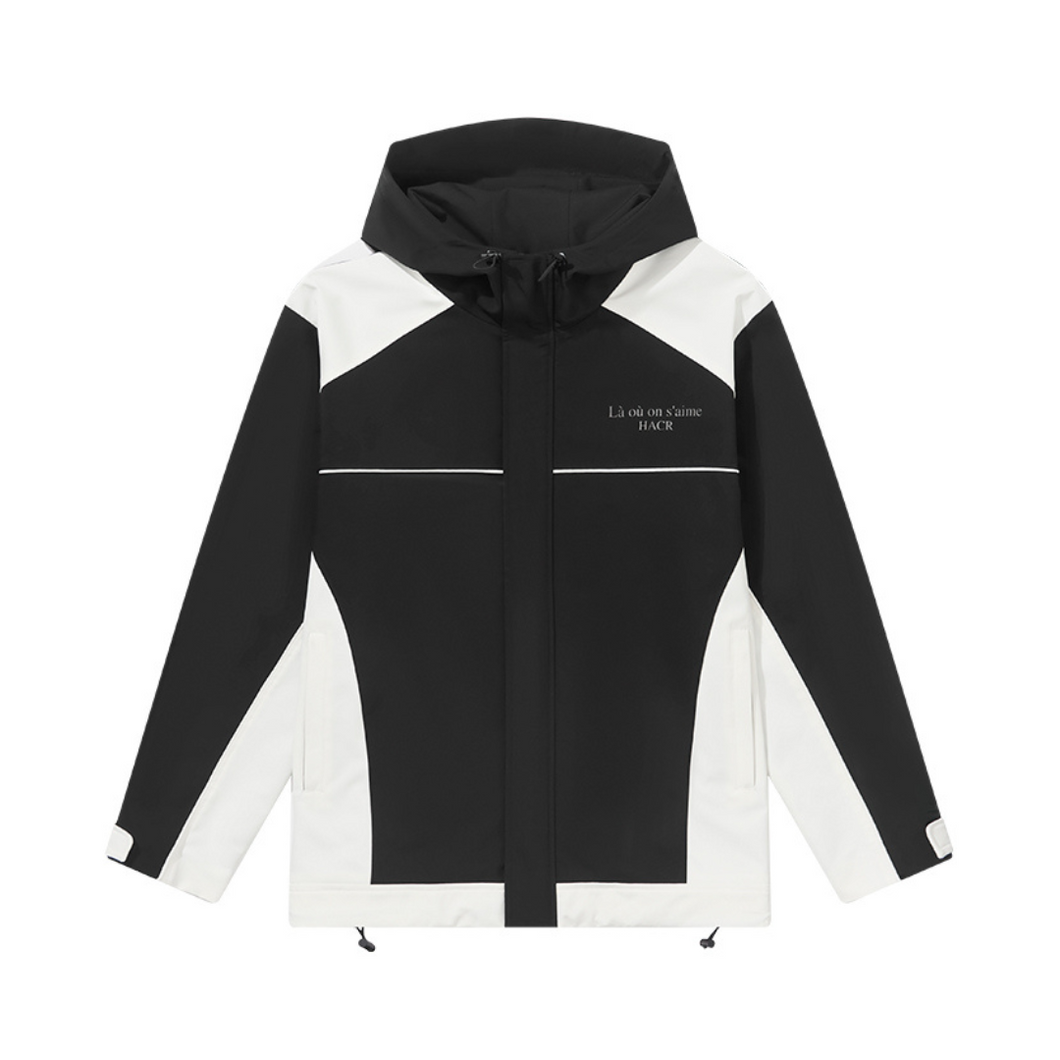 Waterproof Contrast Splicing Hooded Jacket