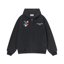 Load image into Gallery viewer, Retro Pins Washed Hooded Jacket
