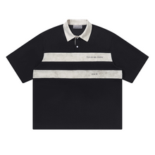 Load image into Gallery viewer, Striped Printed Logo Polo Shirt
