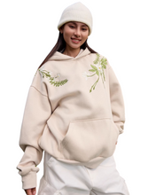 Load image into Gallery viewer, Floral Embroidered Fleece Hoodie
