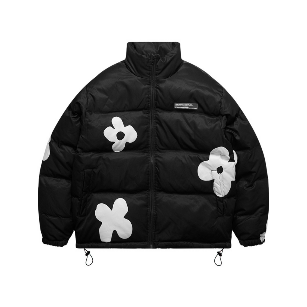 Handpainted Flowers Down Jacket – Harsh and Cruel Handpainted Flowers Down Jacket – Harsh and Cruel