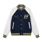 Floral Embroidery Varsity Jacket
