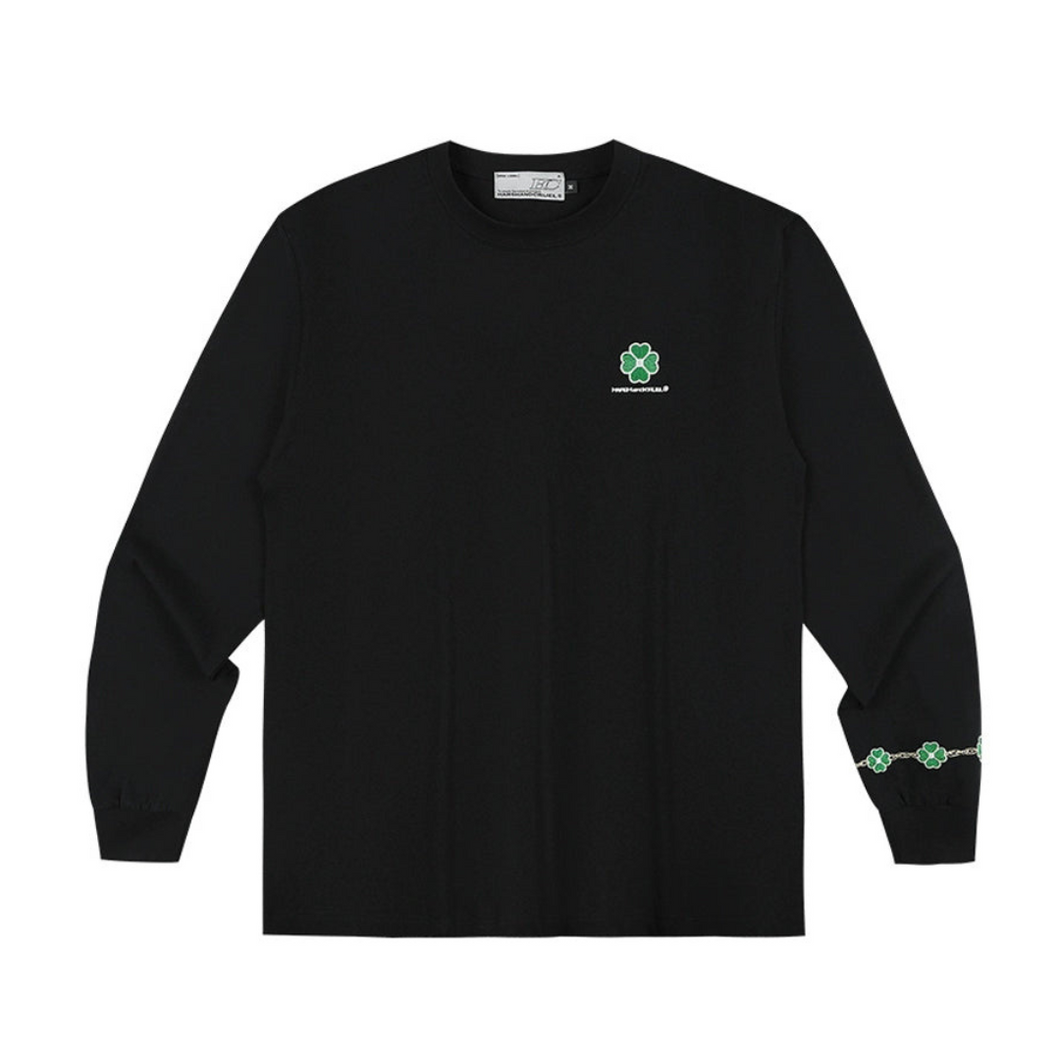 Clover Embroidery Long Sleeve Tee